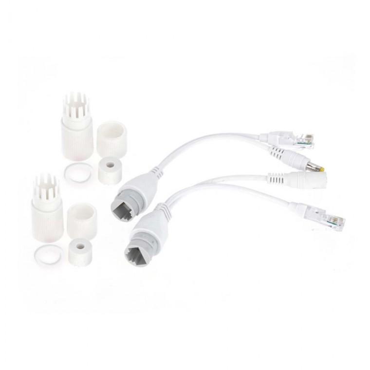 POE 패시브 리피터 키트 화이트 RJ45 DC 랜케이블 공유기 카메라 어댑터