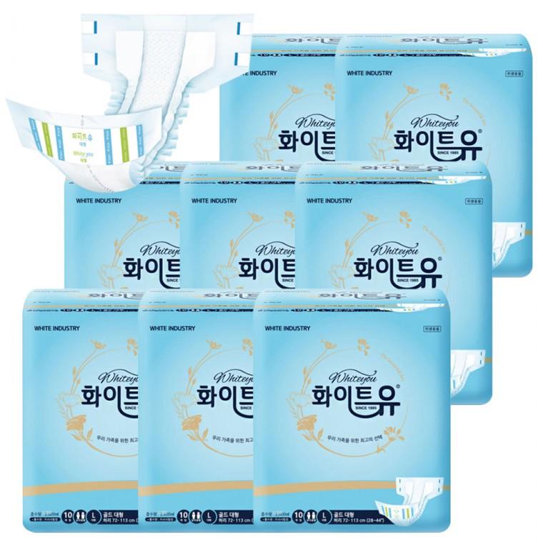 화이트산업 화이트유 골드 대형 성인용기저귀 80매