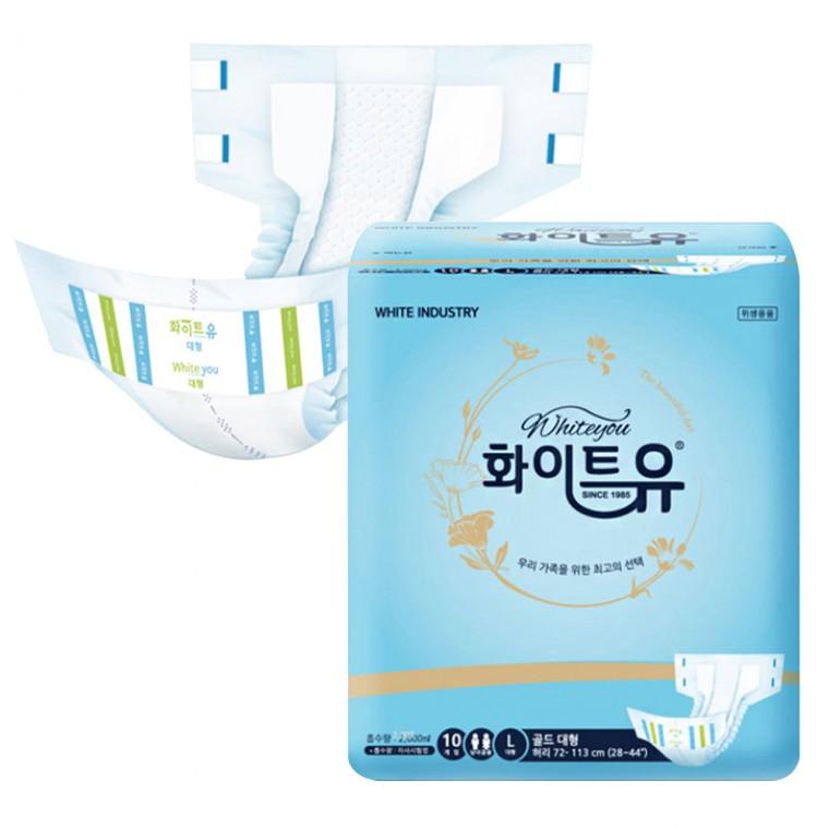 화이트산업 화이트유 골드 대형 성인용기저귀 10매