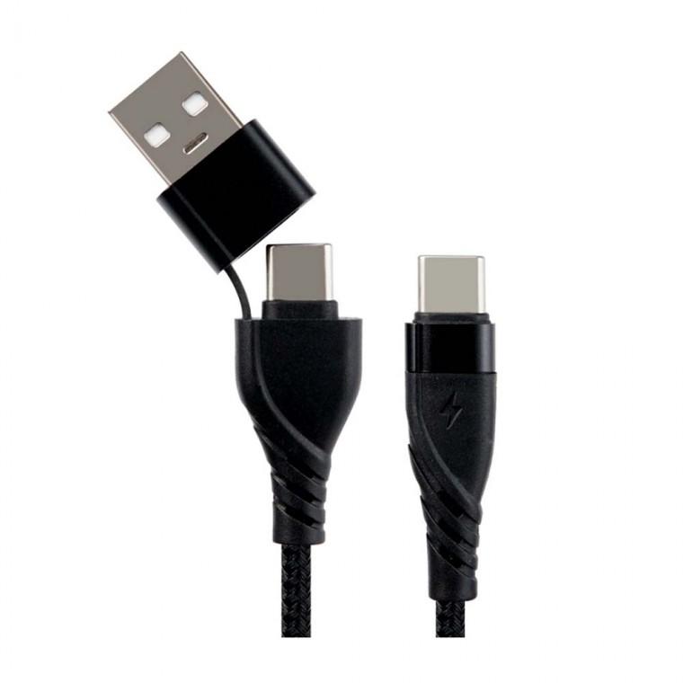 USB C TYPE to C타입 iOS핀 2 IN 1 꼬리물기 멀티 케이블 1M 60W 스마트폰 고속충전 480Mbps