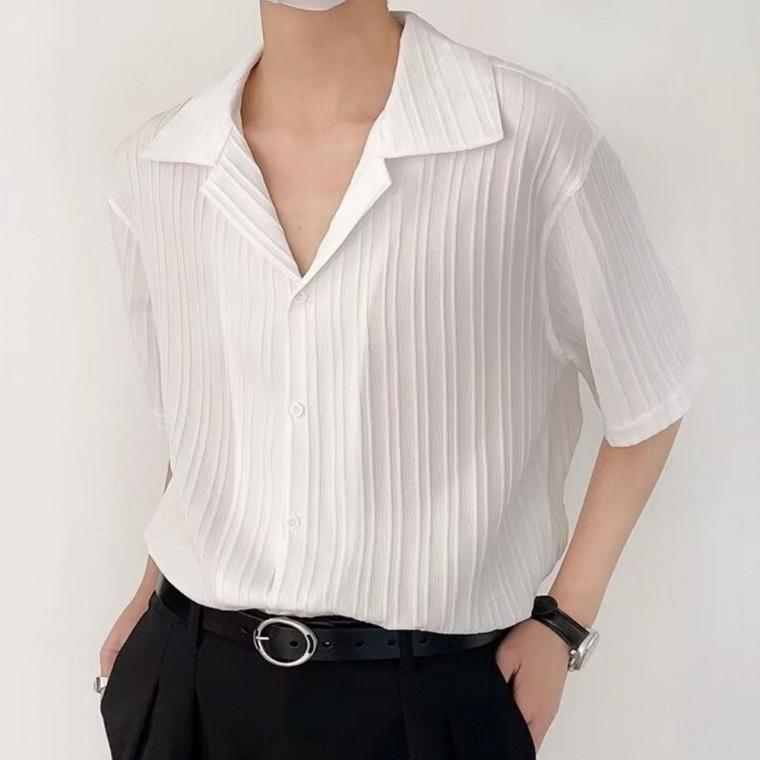 여름 시스루 남방 남자 반팔 시원한 얇은 셔츠 카라