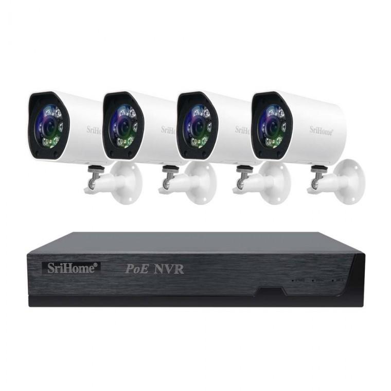 4채널 PoE NVR 실외형 CCTV IP 카메라 올인원 풀패키지 고해상도 녹화 영상 보안 강화