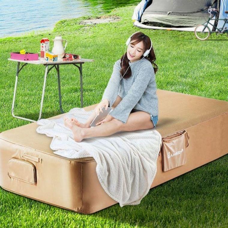 웨이브블럭 싱글 자동 에어매트 텐트바닥 베드 두꺼운