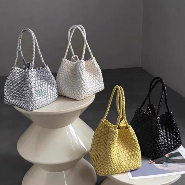 [국내익일출고]니트 손뜨개 숄더백 사각 복주머니 네트 버킷백 라탄백 가방 4color