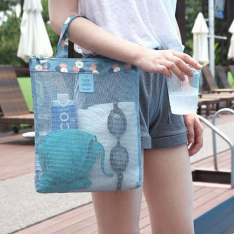 수영가방 메쉬 수납 여름 타월 물병 사우나 헬스장 비치 휴대용 피서지용 가방