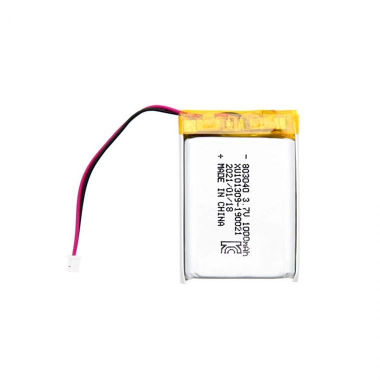 803040 충전지 3.7V 1000mAh 리튬폴리머 배터리형 2선 케이블 일체형 보조회로 내장