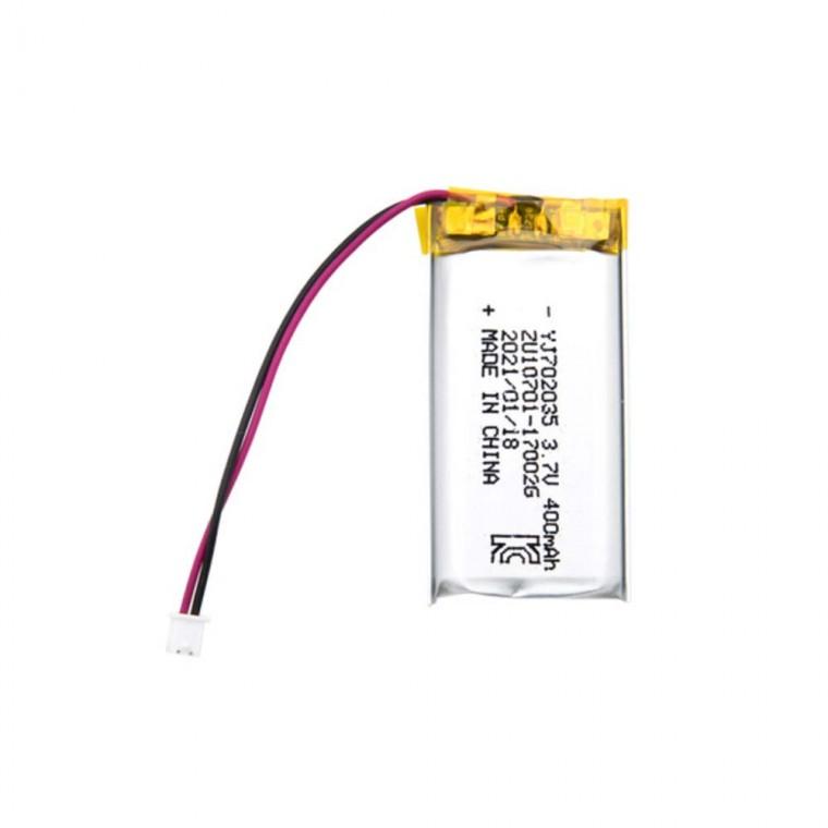 702035 충전지 3.7V 400mAh 리튬폴리머 배터리형 2선 케이블 일체형 보조회로 내장