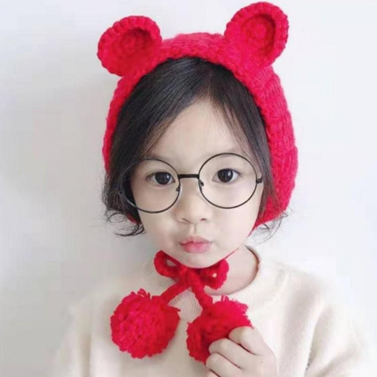 5색 1개 kc인증 곰돌이귀도리 니트귀도리 귀마개 캐릭터모자 유아모자 키즈모자