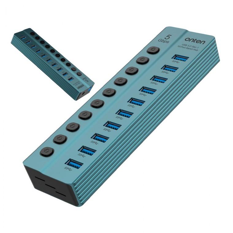 10포트 멀티허브 USB C타입 A타입 5Gbps 스마트폰 데이터 전송 충전 스위치형 노트북 사무실 게이밍셋업