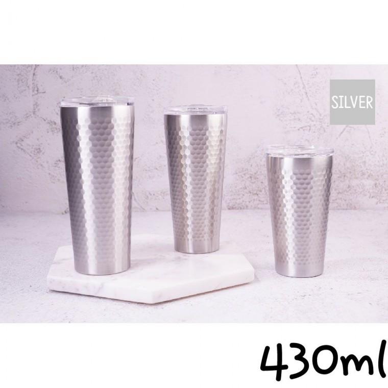 보냉 텀블러 실버 430ml 스텐 이중진공 보온 레스 스테인 휴대용 사무실