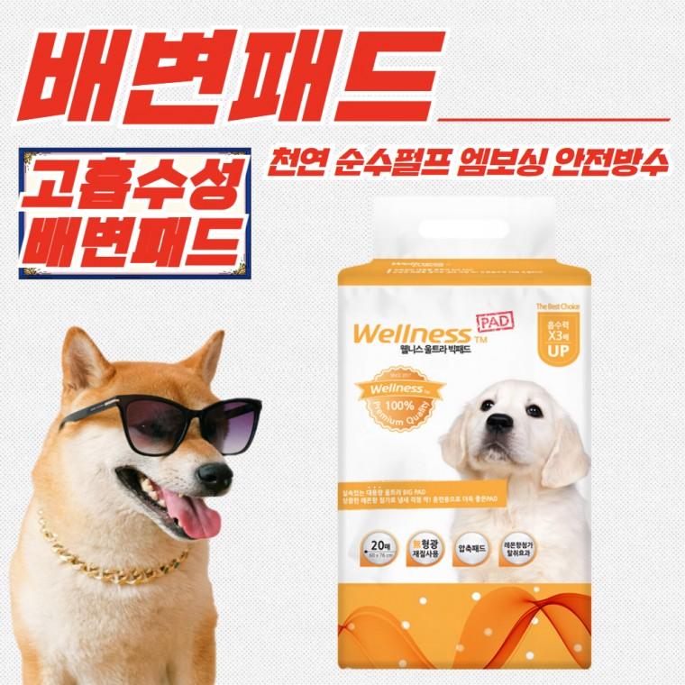 웰니스 울트라 빅 애견 배변패드 20매 x 8개 (60 x 76cm)