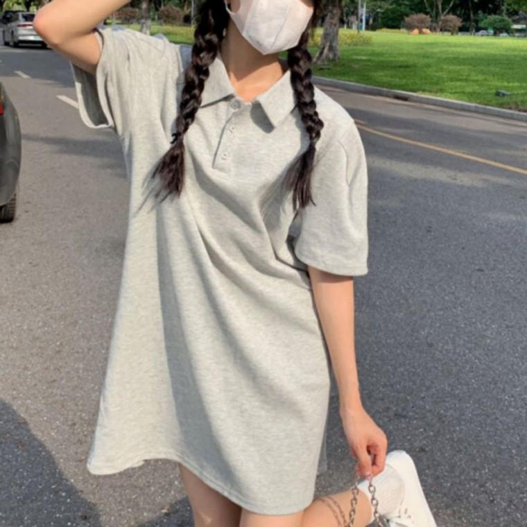 여성 카라 반팔 미니 원피스 봄 여름 빅사이즈 롱티 데일리