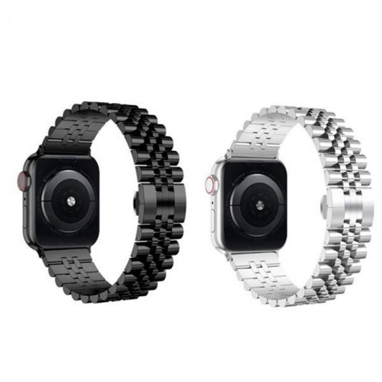 EAS 워치 호환 렉스 원터치 메탈 스트랩 밴드 시계줄 Apple Watch 8 울트라 7 SE 6 5 4