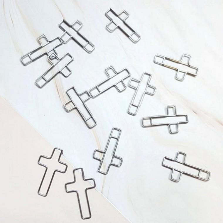 십자가 모양 페이퍼 클립 1PCS 실버