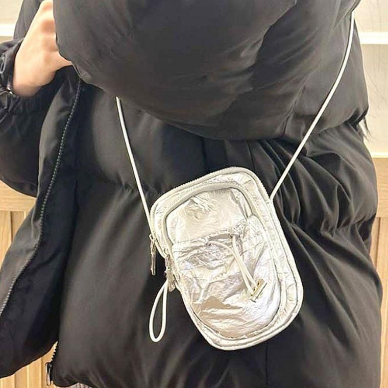 여성 캐주얼 핸드백 광택 레더 가방 미니 크로스백 학생 여자