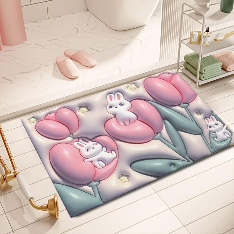 욕실매트 규조토 착시 발매트 현관 순간흡수 화장실발매트 입체감발매트