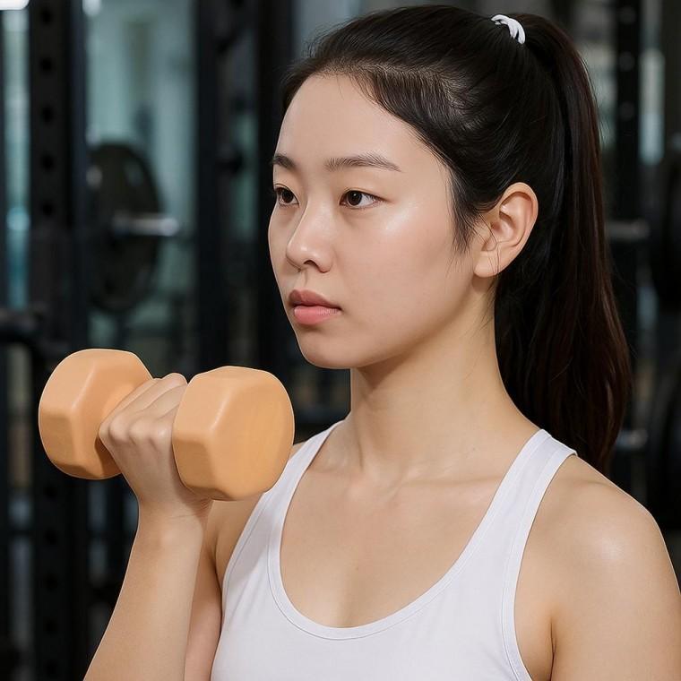 컬러 오렌지 육각 바디필 덤벨 아령 3kg 2개세트 에어로빅덤벨 홈트레이닝아