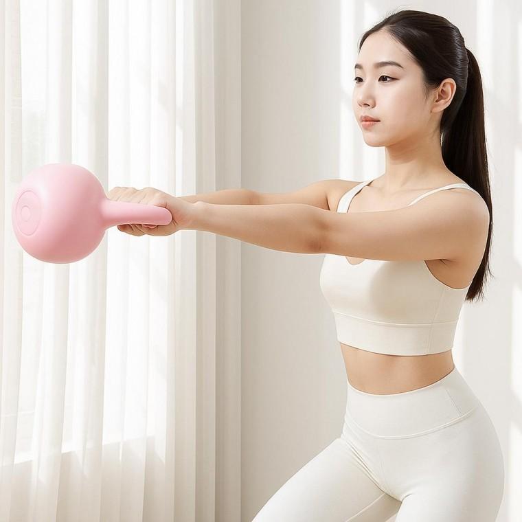 홈트레이닝 핑크 피트 6.8kg 케틀벨 아령 힙바디 런지운동 캐틀벨 피트