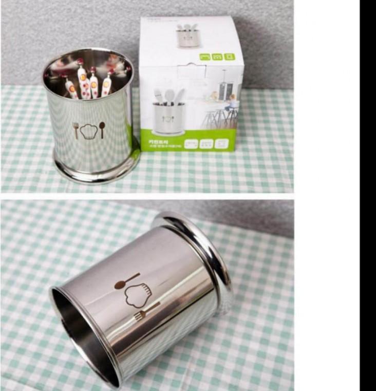 스텐받침 수저통 대수저통 플라스틱 물빠짐 북유럽 다용도 가정용수저통1P