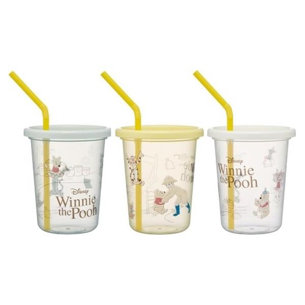 디즈니 곰돌이 푸 카페 스트로우 빨대물컵 3p세트 320ml
