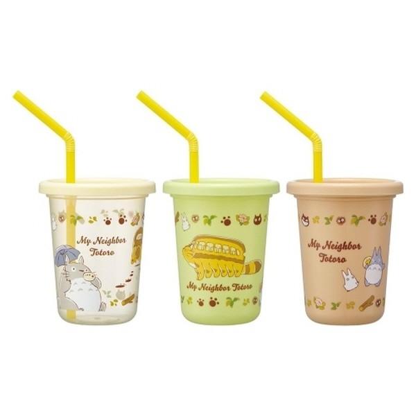 토토로 고양이버스 스트로우 빨대물컵 3p세트 230ml