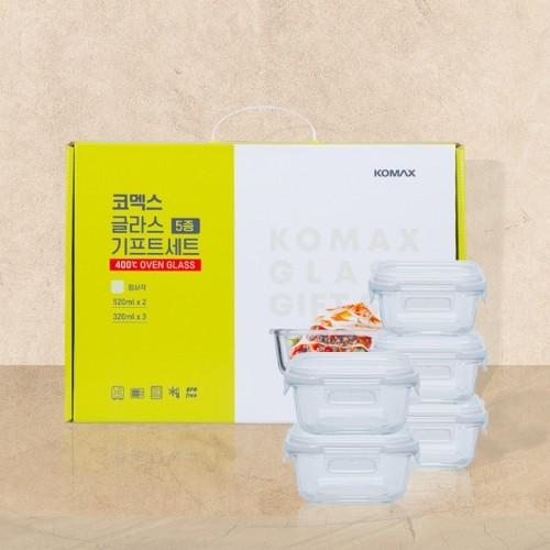 코멕스 오븐글라스 내열유리 밀폐용기 5종 선물세트