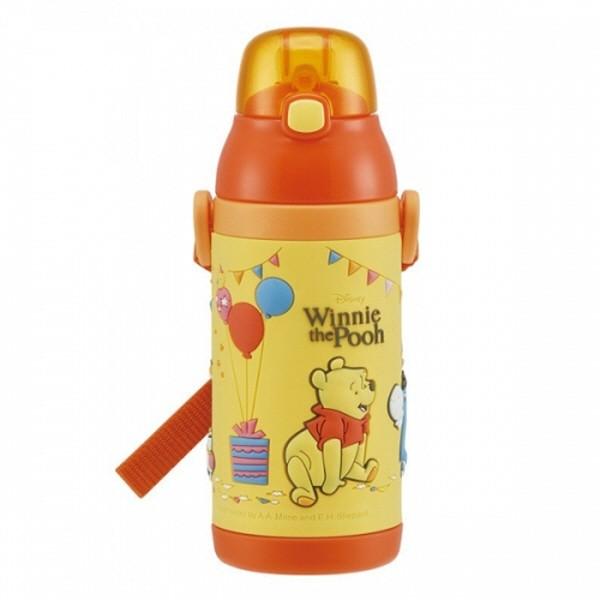 곰돌이 푸 3D 원터치 스텐레스 스트로보틀 380ml 빨대물통 보냉병