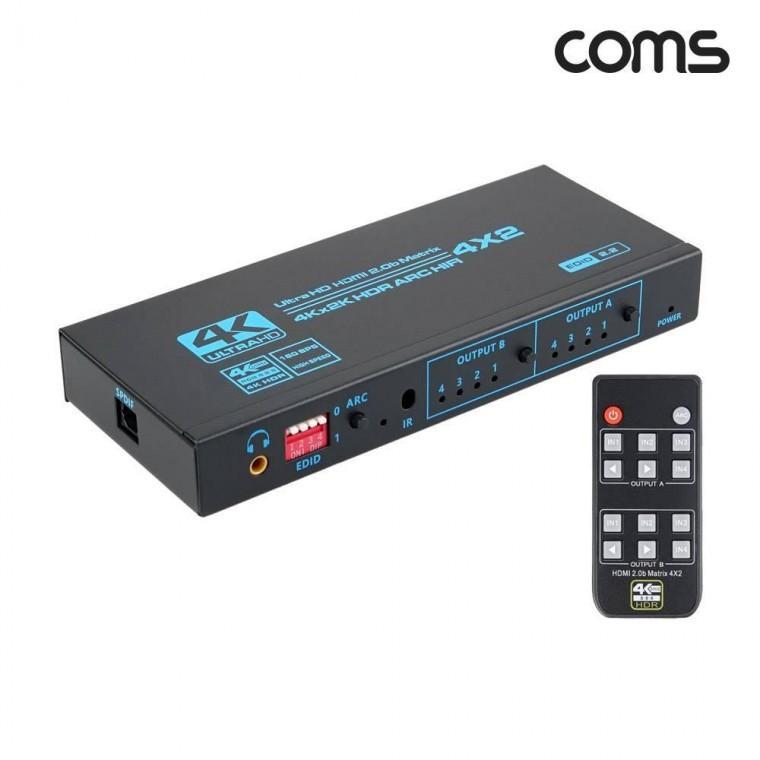 4K 60Hz HDMI 4 2 매트릭스 스위치 오디오 추출기 EDID ARC