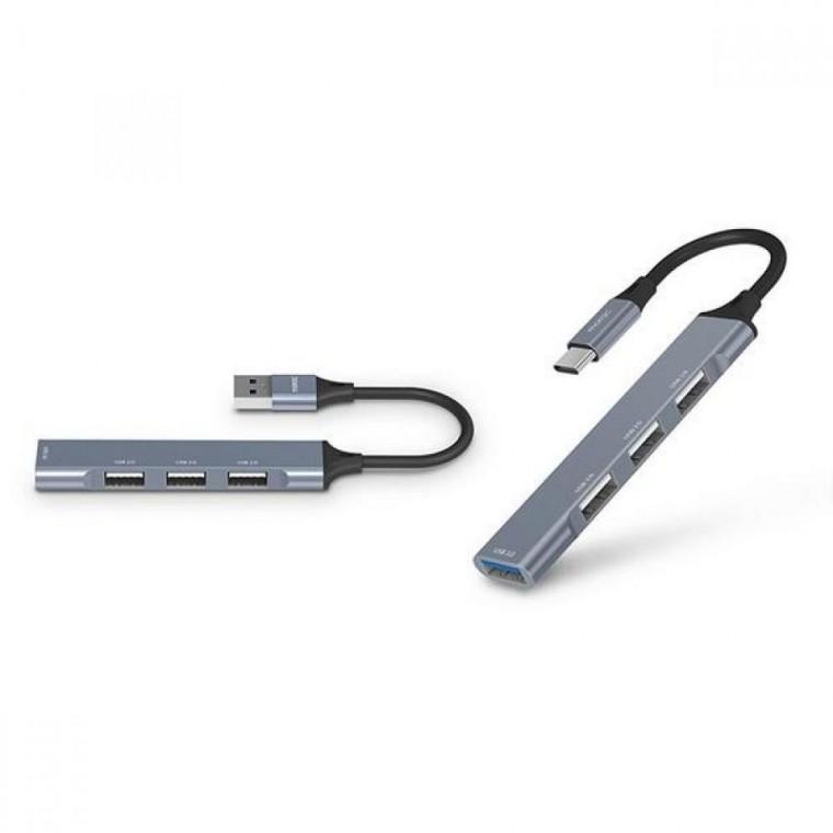 프로토 4포트USB A타입 멀티허브 MR-HUB4A 그레이 MORAC