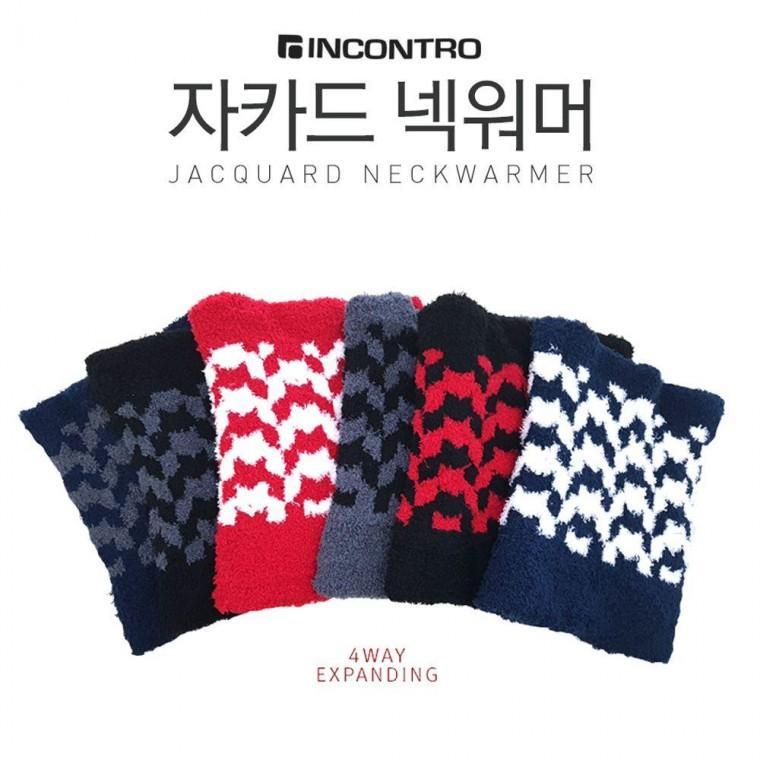 인콘트로 자가드 넥워머 포근한 목도리 원통형