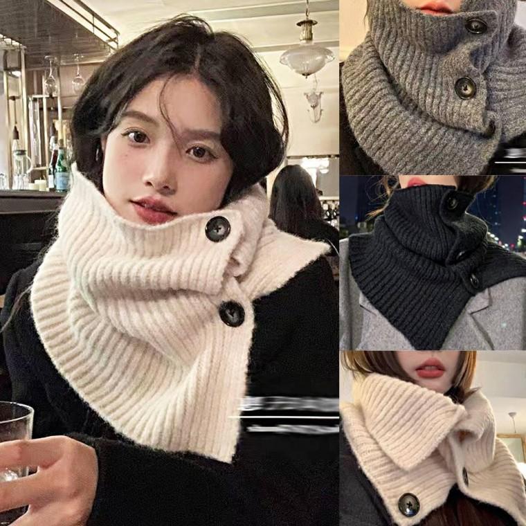 뜨개질니트넥워머 골지 니트 바라클라바 여성 목도리