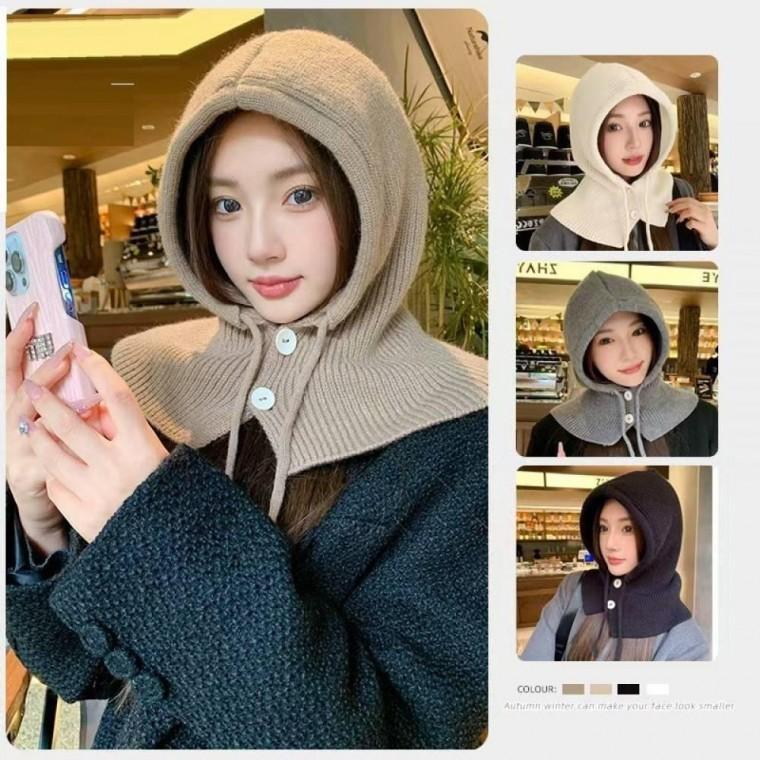 바라클라바니트후드 골지 니트 바라클라바 여성 후드