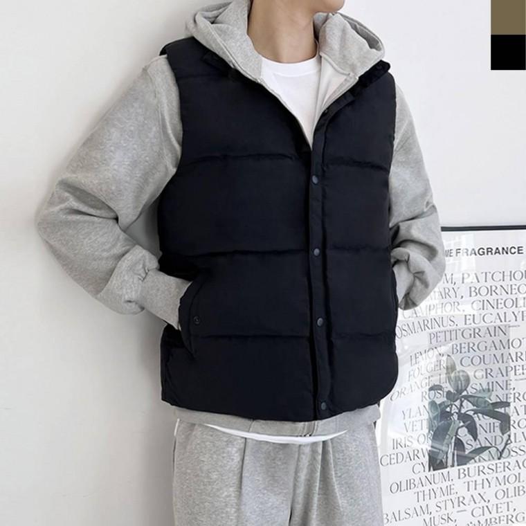 YAN 7700 남자 마운틴 무광 하이넥 패딩 조끼