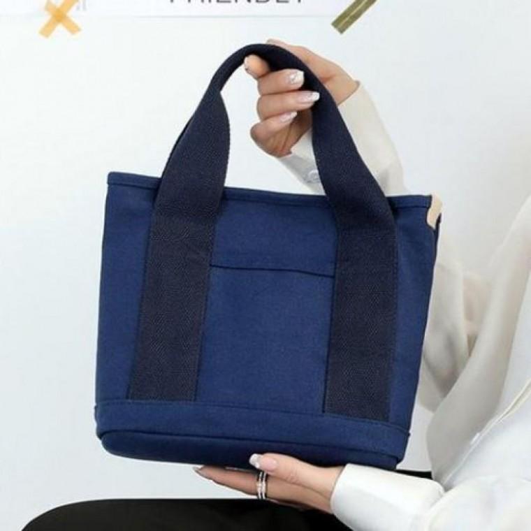 여성 가벼운 미니 에코백 멀티 수납 캔버스 토트백