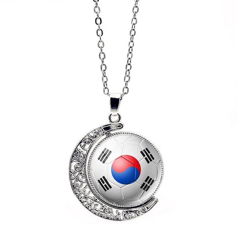 [싸더라] 대한민국 태극기 목걸이 애국 액세서리 360도 회전 패션 펜던트 기념품 축구 월드컵 패션