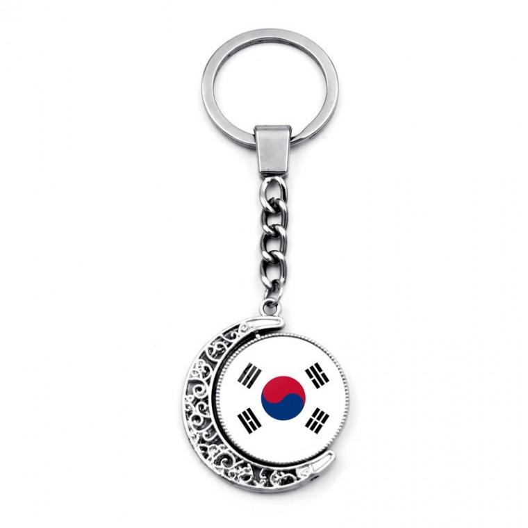 [싸더라] 대한민국 태극기 열쇠고리 360도 회전 애국 기념품 키링 키체인