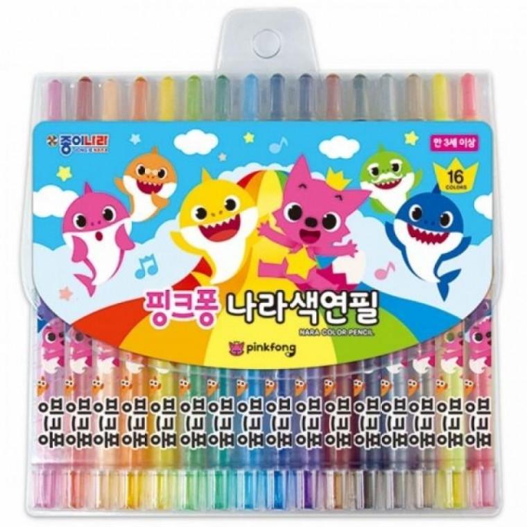 종이나라 핑크퐁 나라색연필 16색