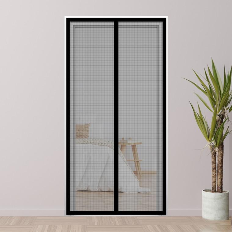 자석 모기장 90x210cm 블랙 미세망 입구 도어 분리형