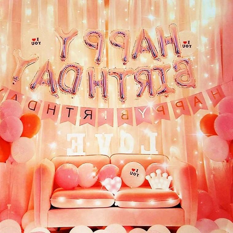 생일파티 LED풍선세트 아이러브 손펌프포함 행사 장식