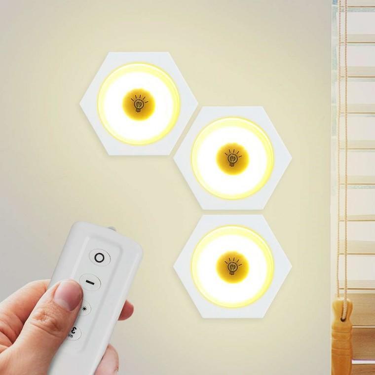 LED붙이는 조명 3개입 웜색 리모컨포함 수면등 부착식