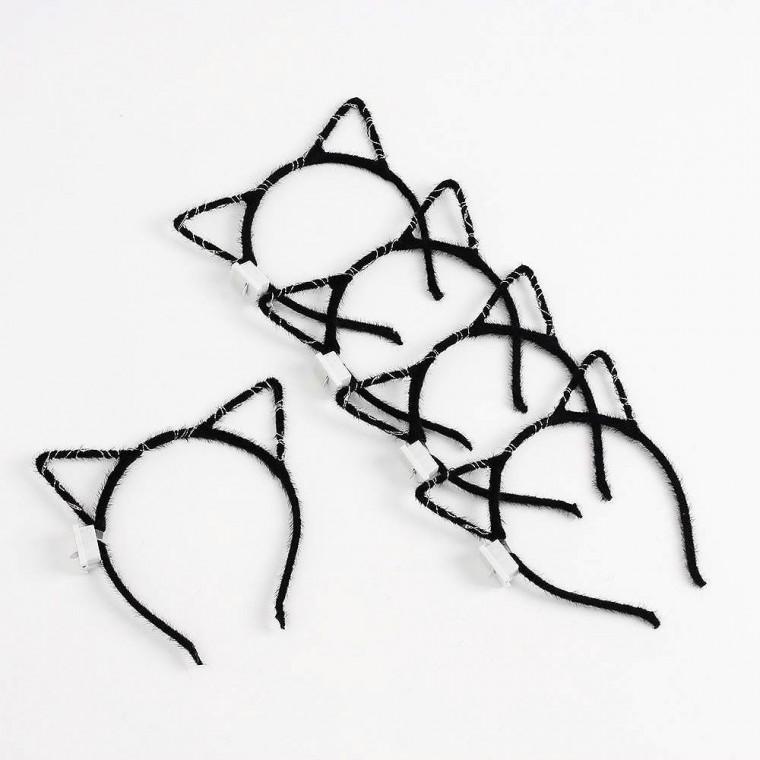 LED 고양이 머리띠 5p 블랙 생일 캐릭터 파티용품