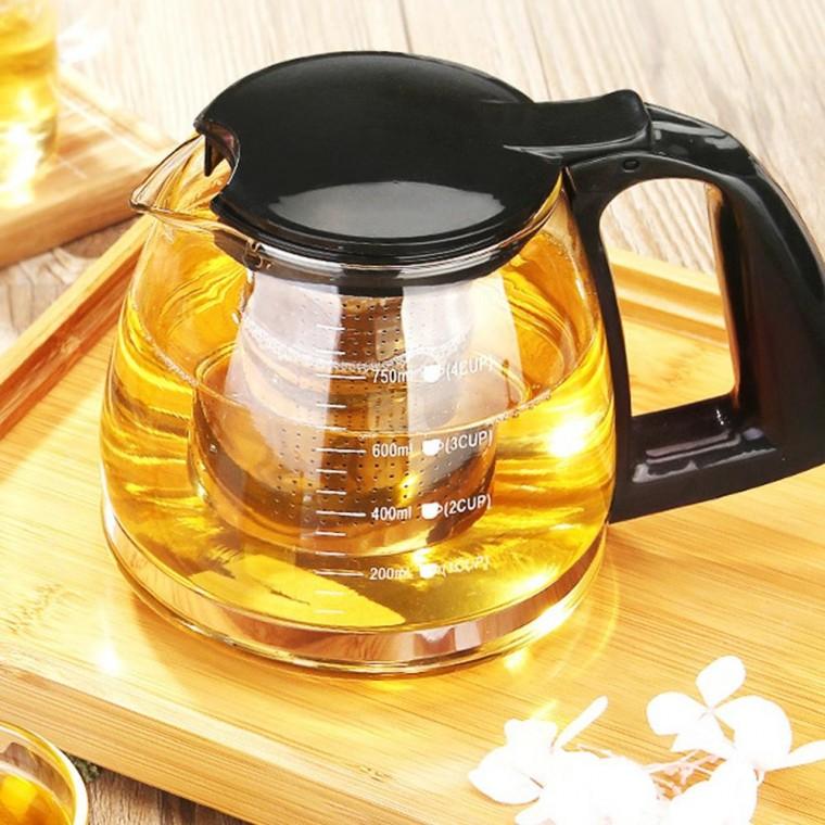 내열유리 차포트 750ml 손잡이 눈금 스텐 분리세척