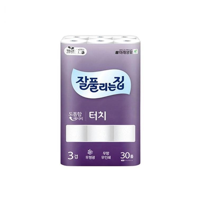 루미나D 잘풀리는집 터치 3겹 롤 화장지 30 두루마리 휴지