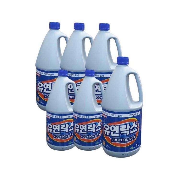 루미나D 락스 2리터 6통 유연 손잡이 업소 청소