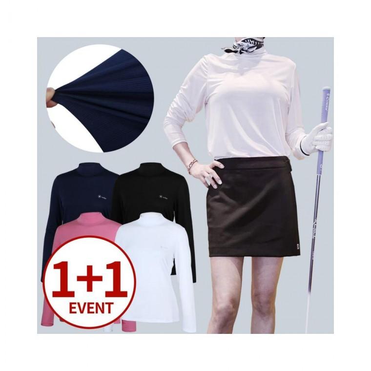 루미나D 냉감 여성 1+1 이너웨어 하이넥 베이스레이어 티셔츠