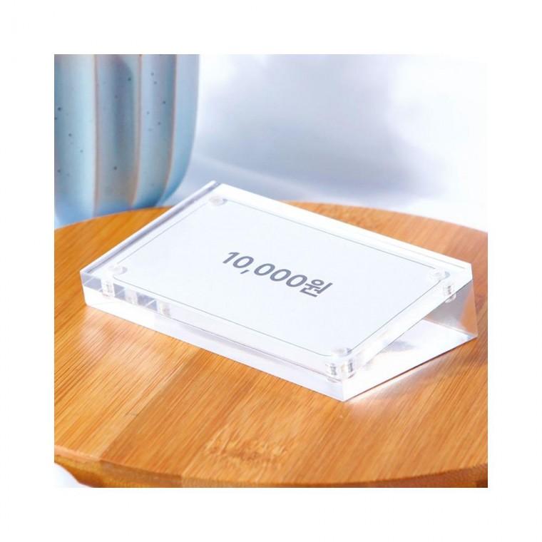 루미나D 투명 아크릴 경사 자석 가격표 홀더 메뉴판 90x55mm