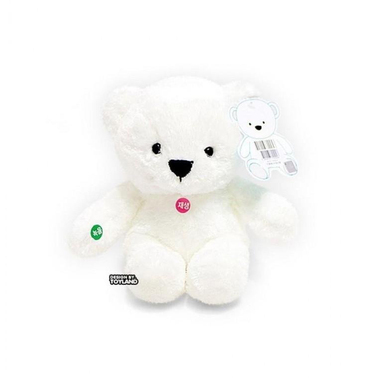 루미나D 화이트 누리베어 녹음인형 25cm 애착 말하는