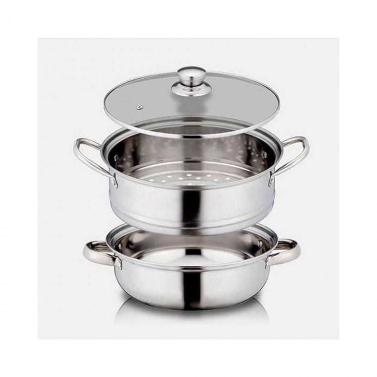 루미나D 28cm 인덕션겸용 대형 2단스텐 찜솥 찜냄비 곰솥 찜기