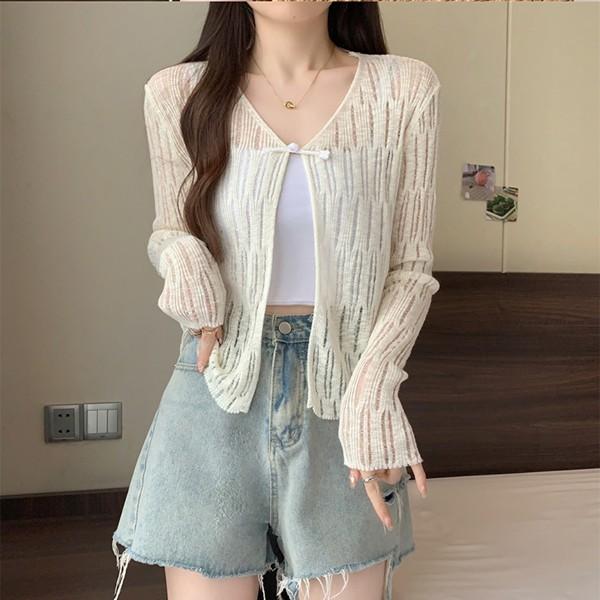 여성 데일리 시스루 레이온 루즈핏 가디건 TDN-0004