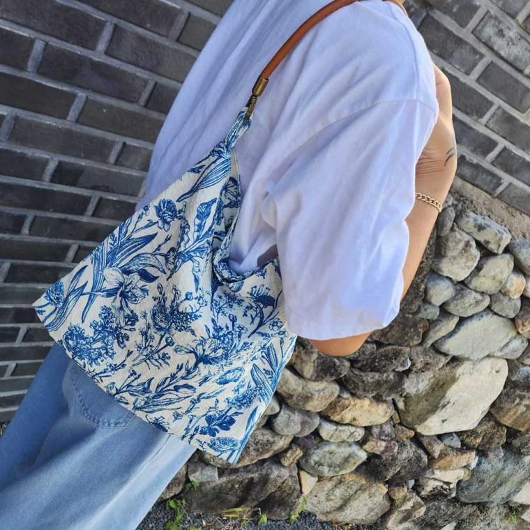 가죽스트랩 빈티지 천가방